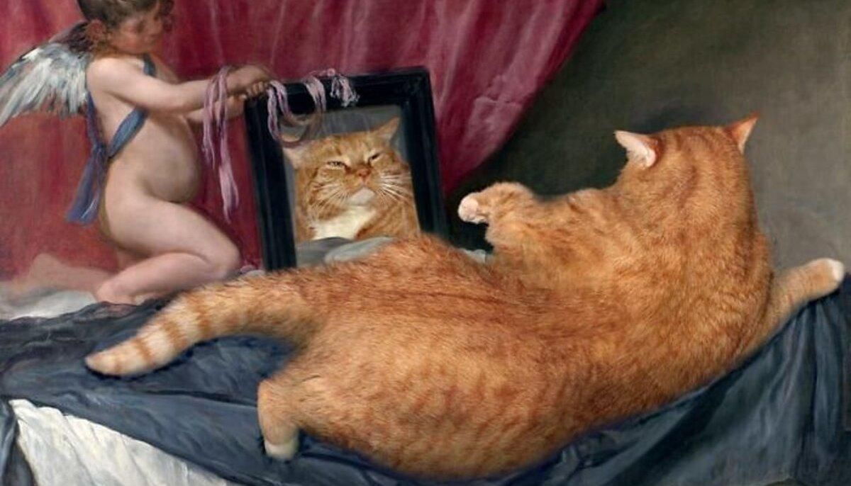 Мона Ліза з котиком: художниця додає кота на знамениті картини