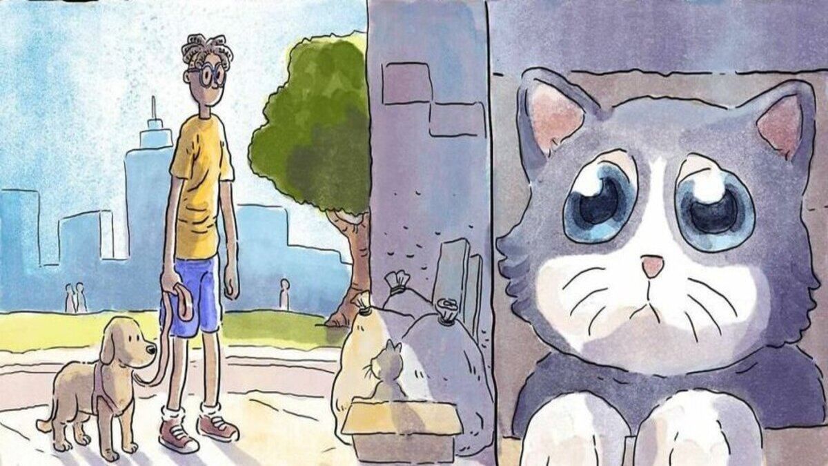 Художник намалював комікс про свого врятованого кота