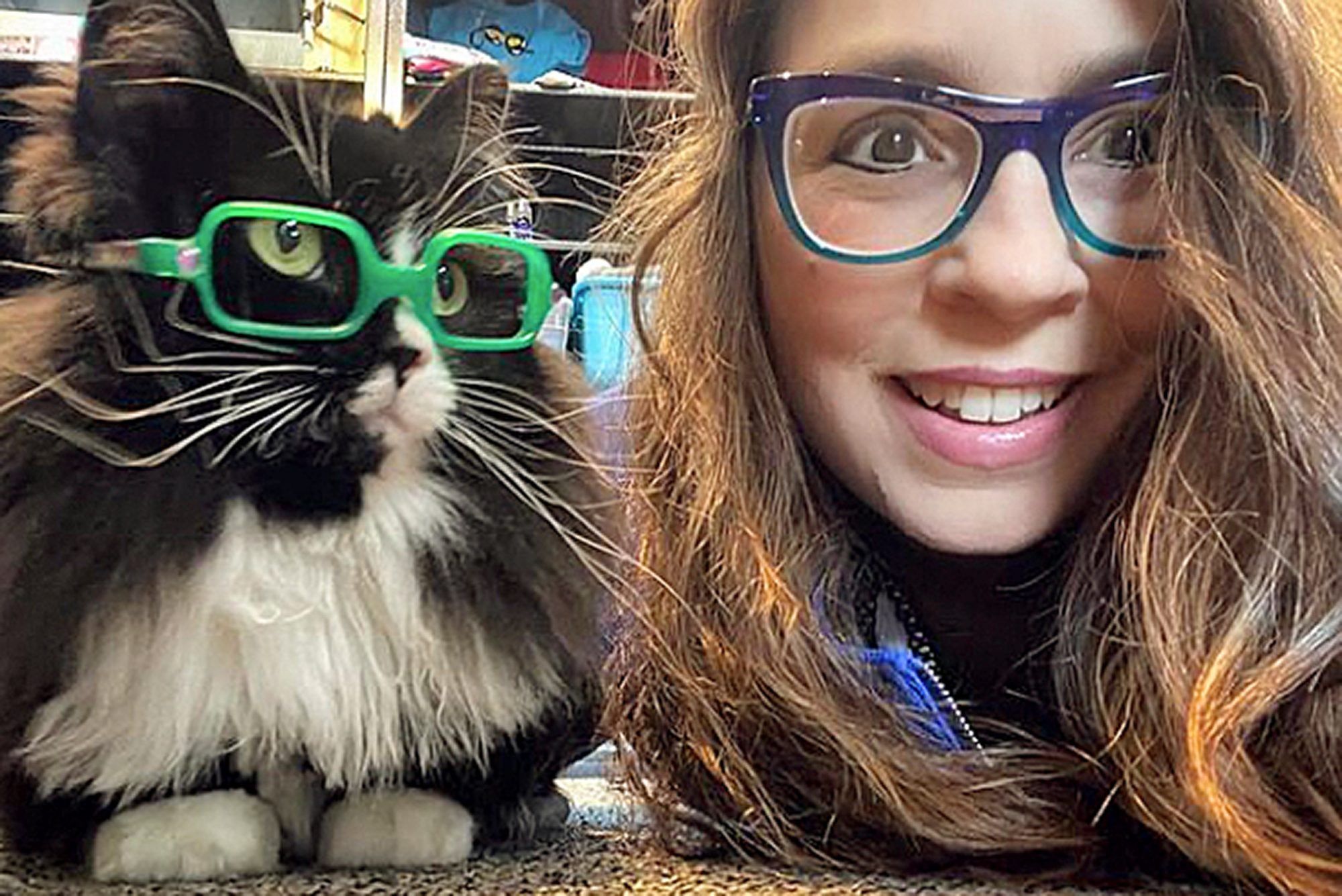 Кішка носить окуляри, щоб допомогти дітям подолати сором – наймиліші фото - Pets