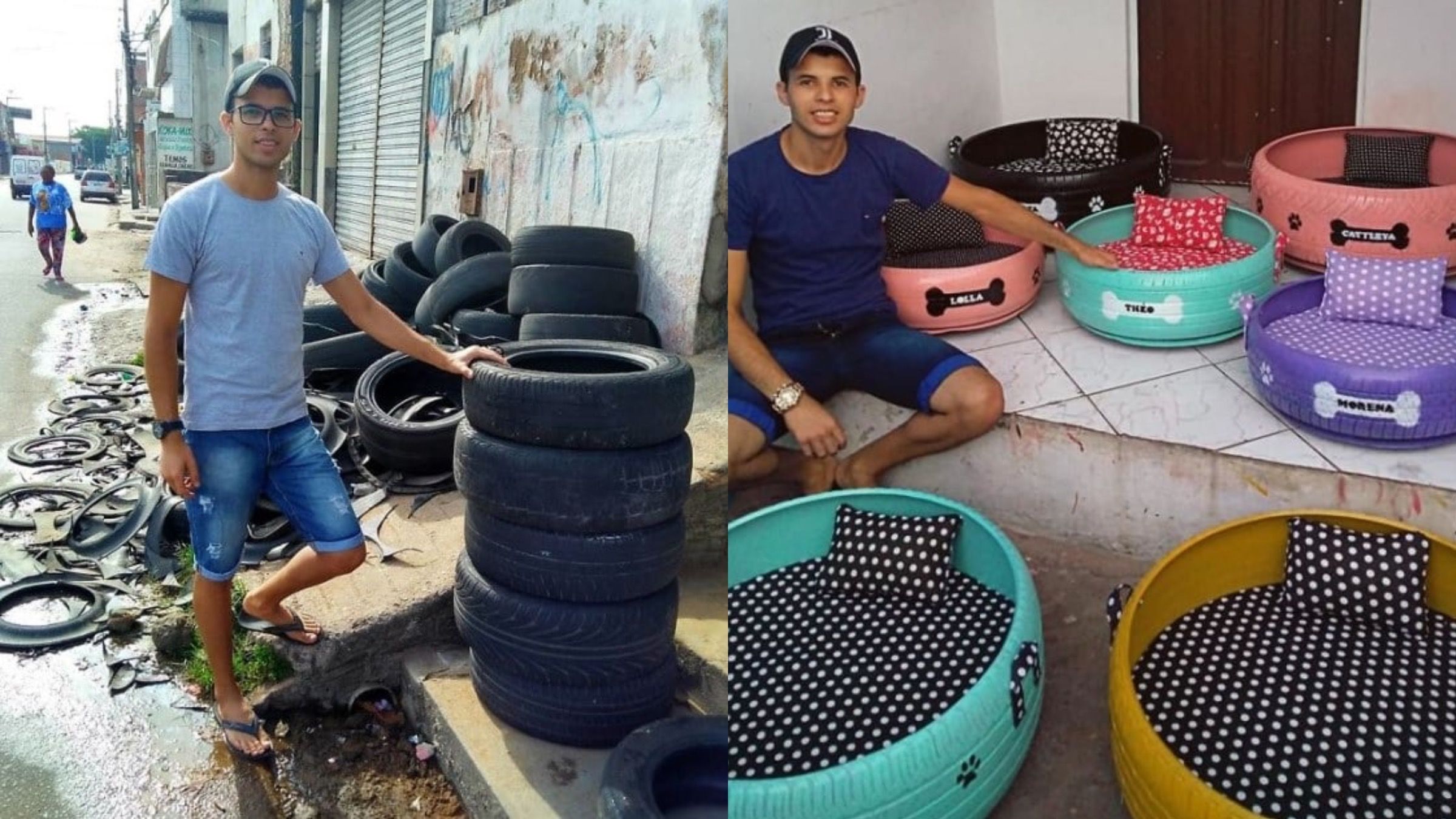 Уютные кровати из старых автомобильных шин: как парень помогает собакам и кошкам из приютов - Pets Уютные кровати из старых автомобильных шин: как парень помогает собакам и кошкам из приютов - Pets