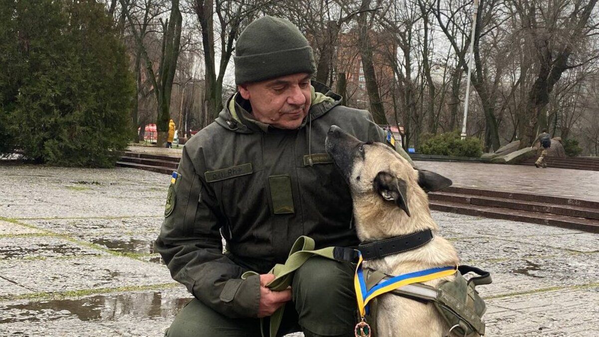 Собака Уна з Дніпра отримала медаль "За віддану службу"