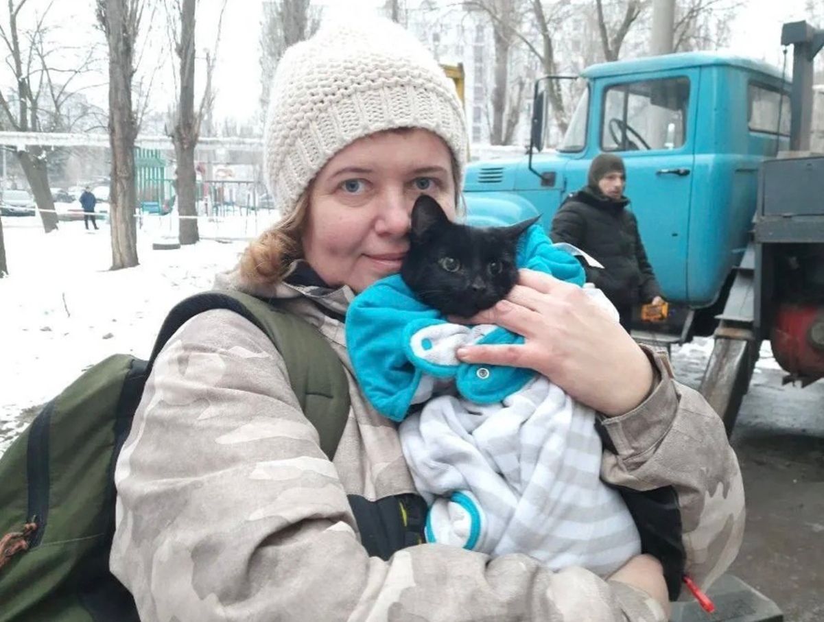 Из разрушенного дома в Днепре спасли кошку Из разрушенного дома в Днепре спасли кошку