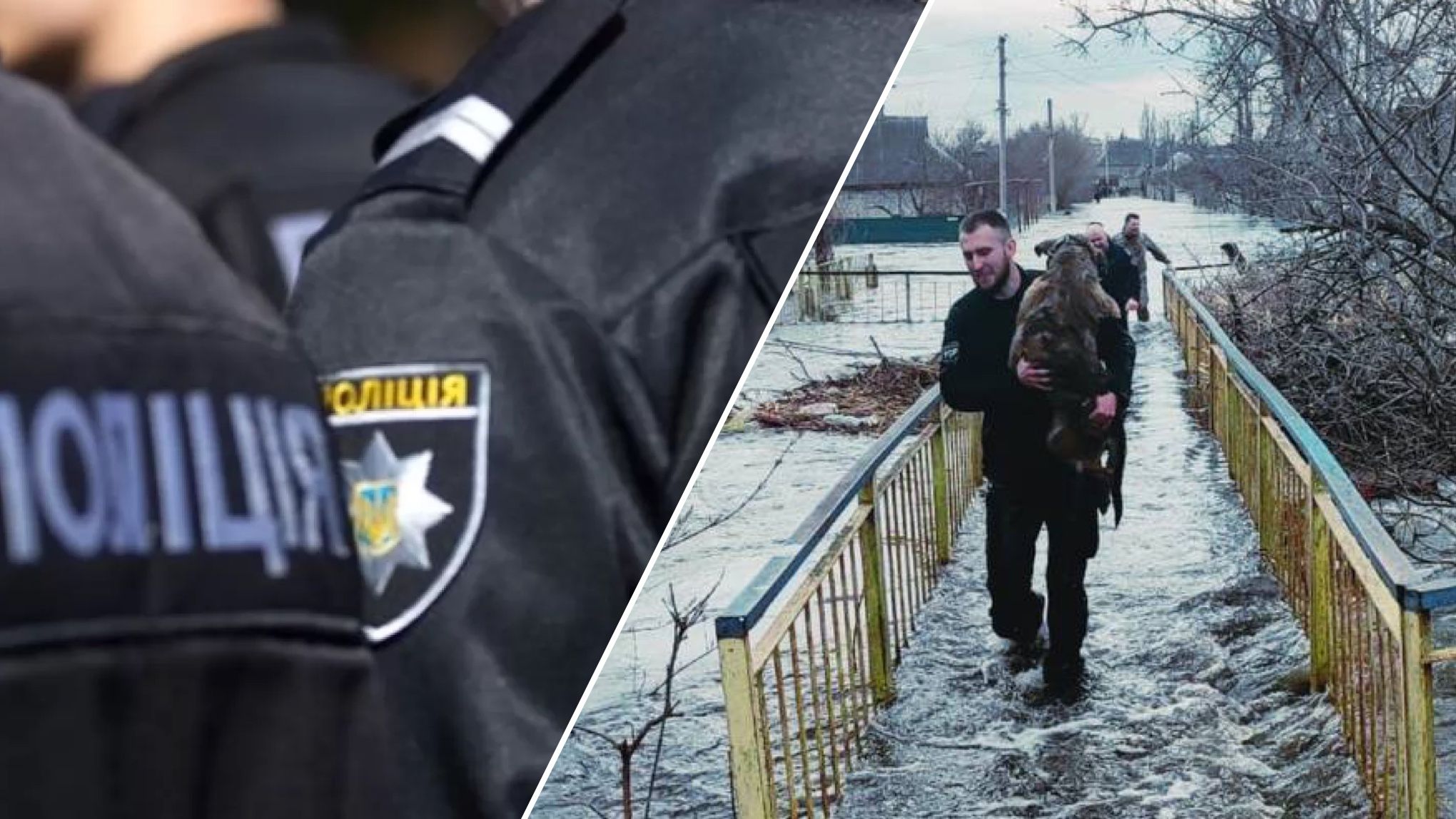 Полицейский спас собачку из водяной ловушки